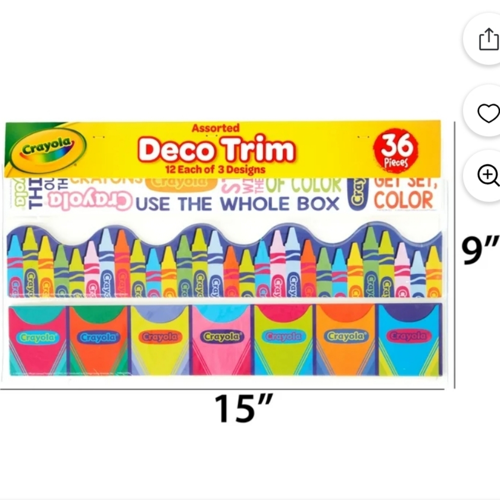 ๐NEW Crayola Assorted Deco Trim - Colorful Wall Decor (3 Packs) - Picture 8 of 8